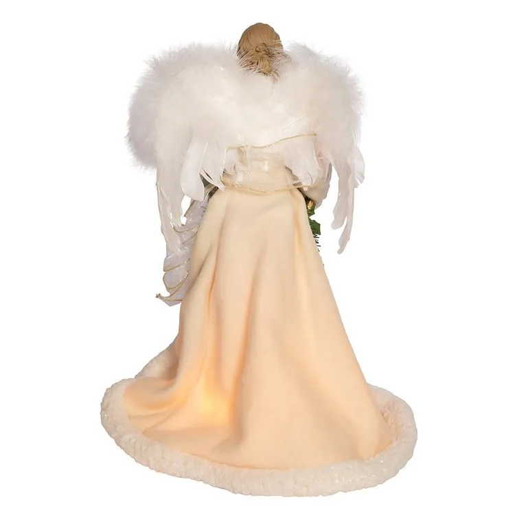 16" 10-Light Ivory and Gray Angel Tree Topper