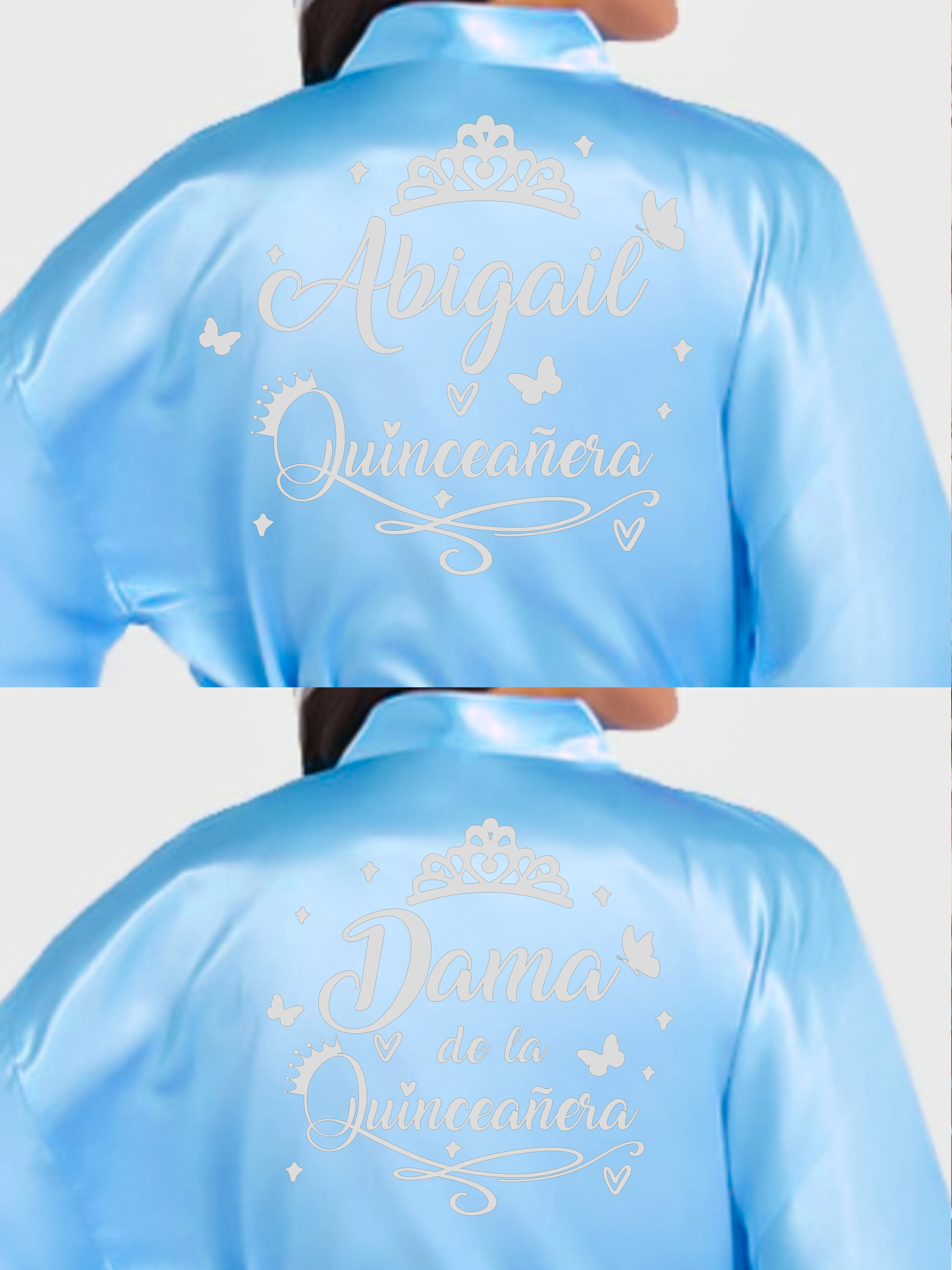 2 Batas quinceanera Light Blue with Silver