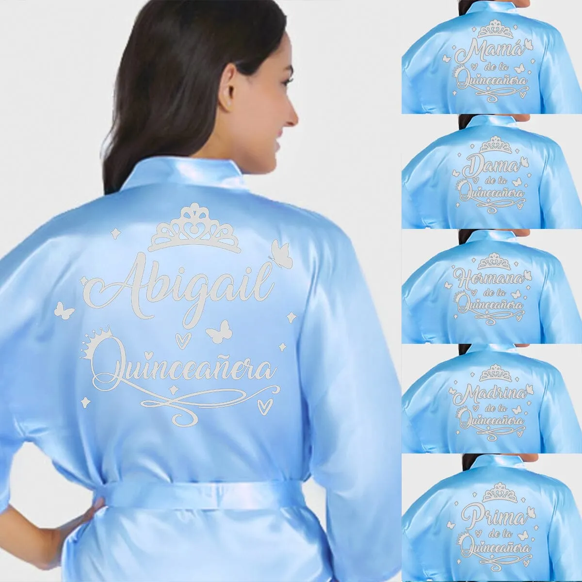 2 Batas quinceanera Light Blue with Silver