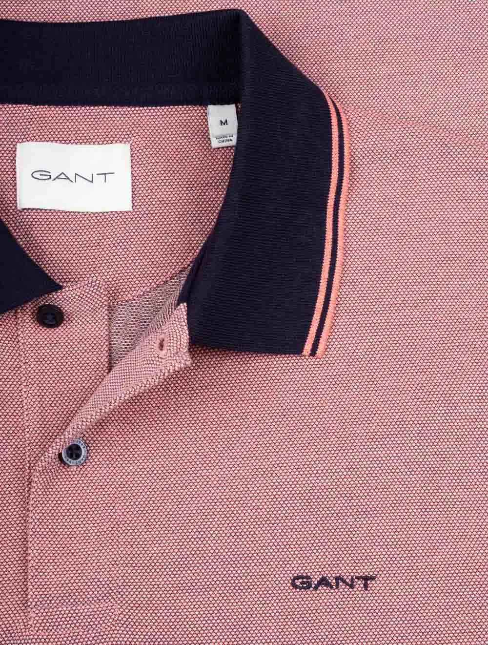 4 Colour Oxford Short Sleeve Pique Polo Sunset Pink