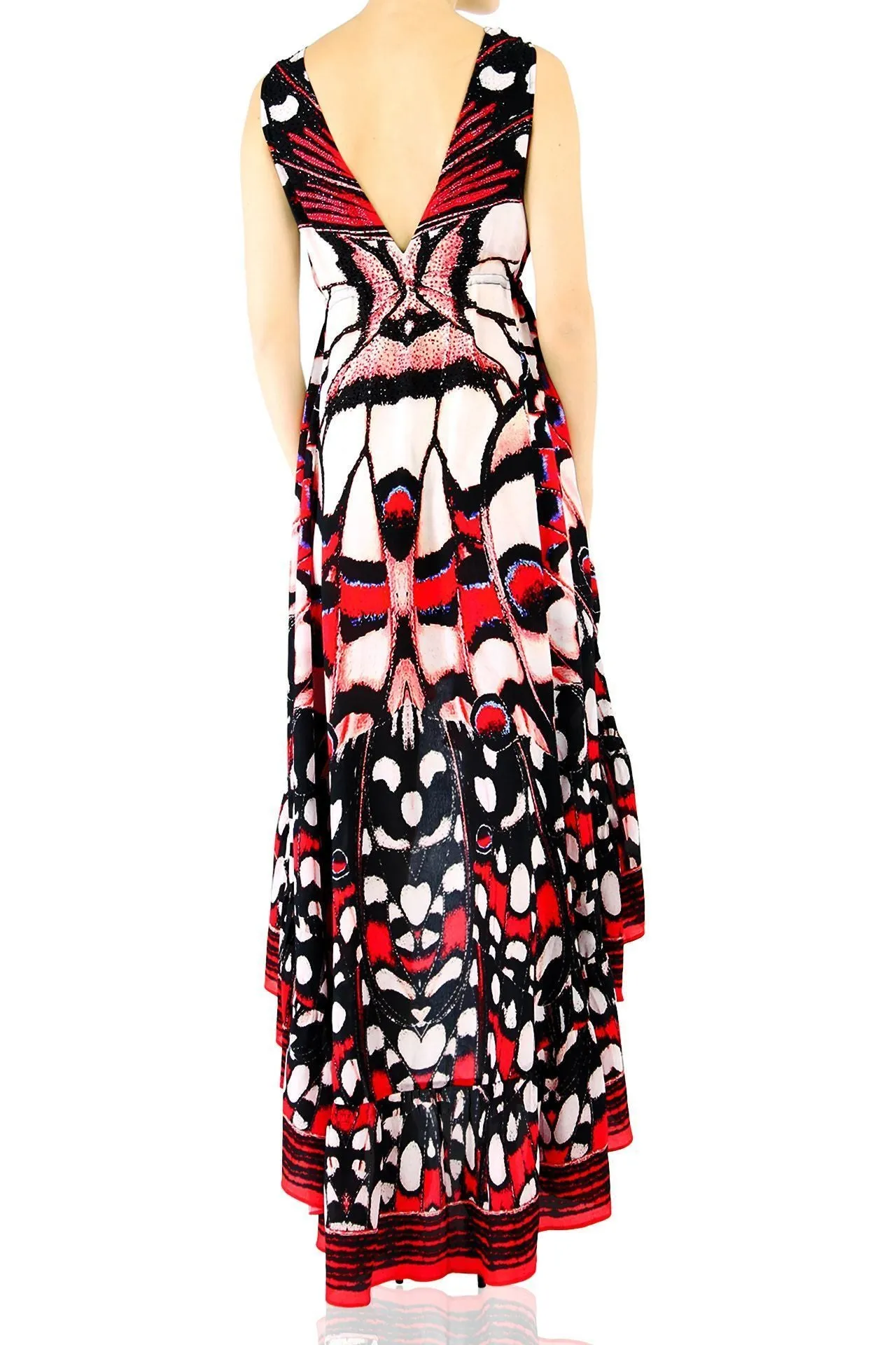 Annabella Butterfly Print High Low Maxi Dress