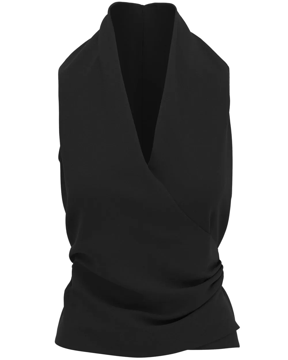 Black Crepe Wrap Vest