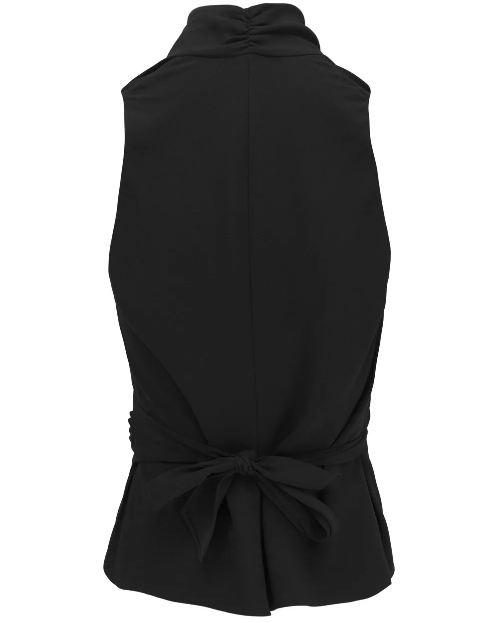 Black Crepe Wrap Vest