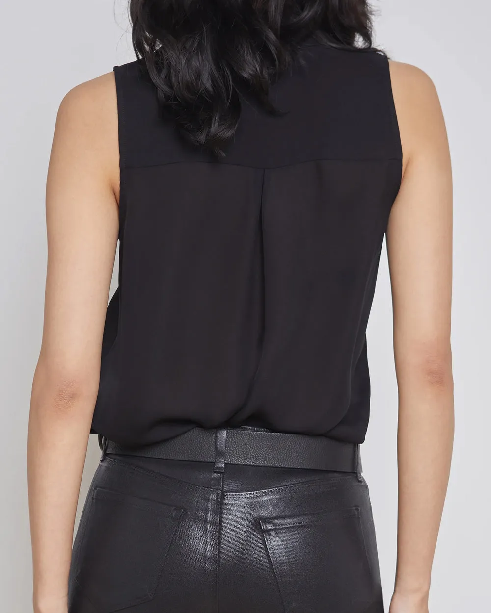 Black Freja Draped Blouse