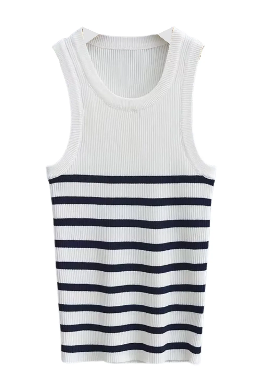 'Cecily' Stripe Sleeveless Knitted Top (2 Colors)