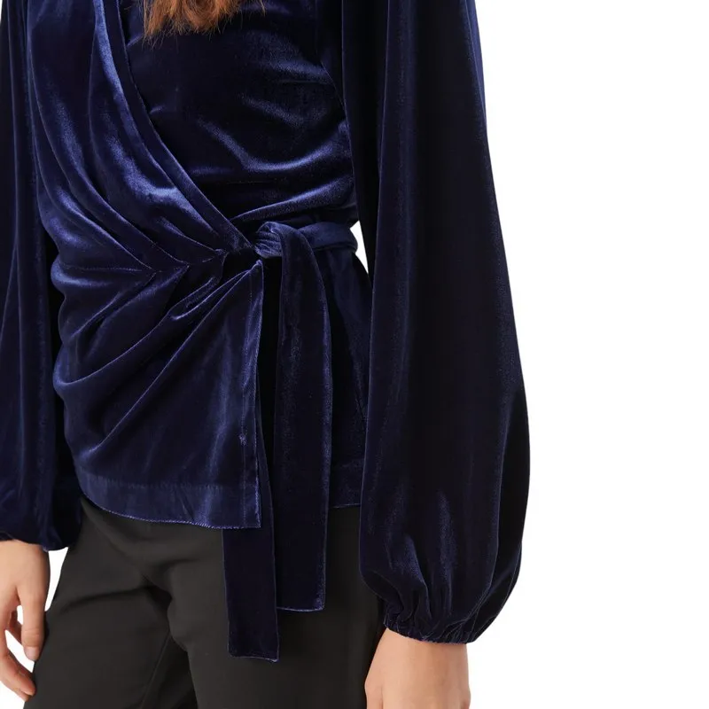 Dania Velvet Blouse Midnight Sail