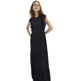 Drapey Scalloped Edge Dress (Black)