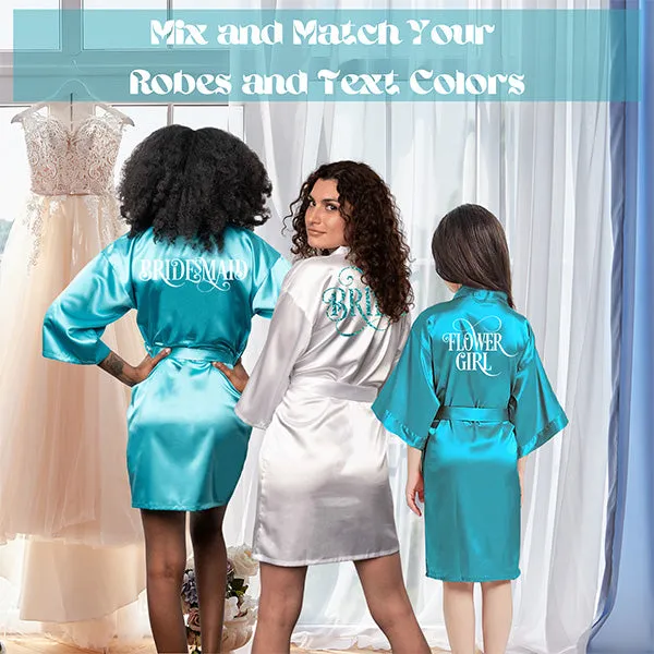 Dusty Blue Personalized Bridesmaid Robes, Custom Womens & Girls Robes for All Occasions, Bachelorette Party Robes, Quinceanera Robes, Birthday Robes