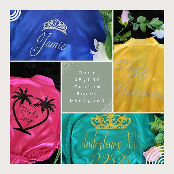 Dusty Blue Personalized Bridesmaid Robes, Custom Womens & Girls Robes for All Occasions, Bachelorette Party Robes, Quinceanera Robes, Birthday Robes