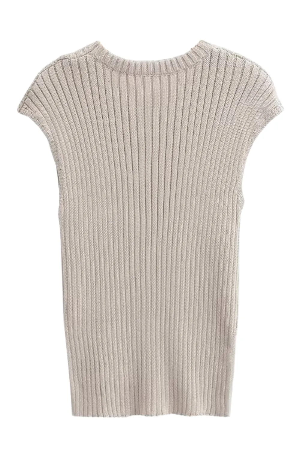 'Eunice' Round Neck Sleeveless Knitted Top