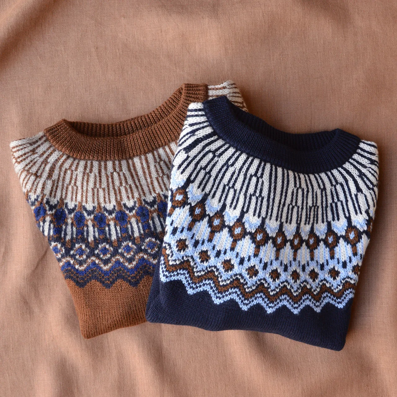 Fair Isle Sweater - 100% Merino - Amber (2-12y)