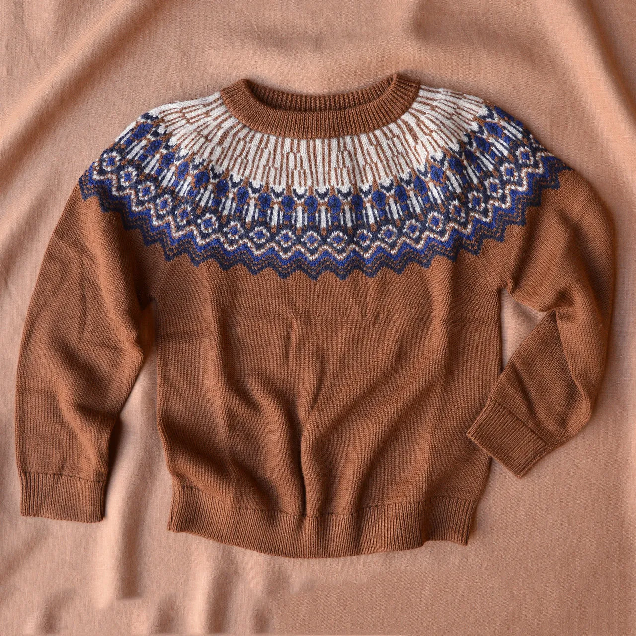 Fair Isle Sweater - 100% Merino - Amber (2-12y)