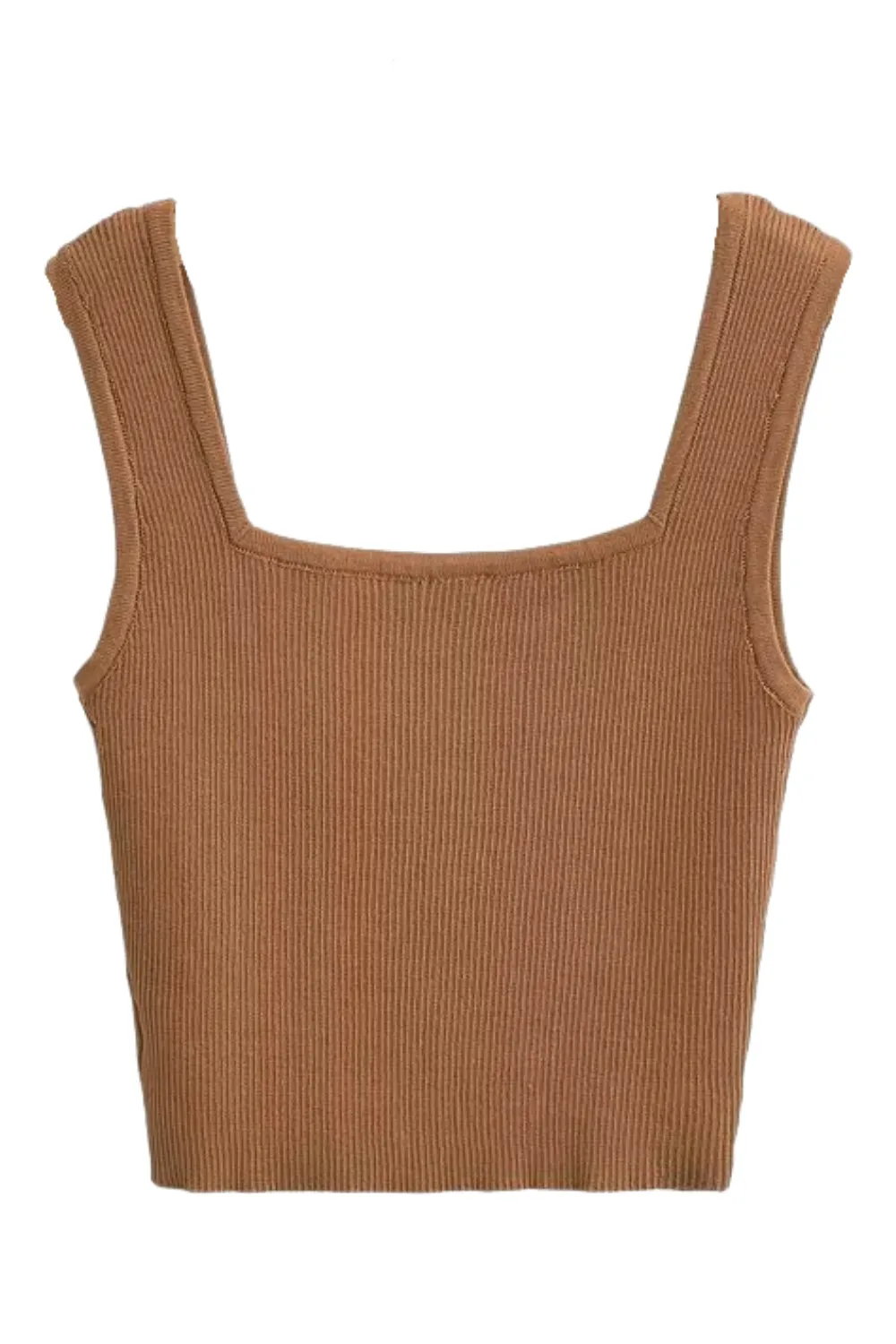 'Felicia' Square Neck Sleeveless Knitted Top