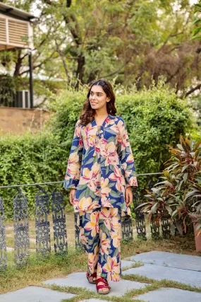 Floral Cotton Palazzo Palazzo Loungewear Set