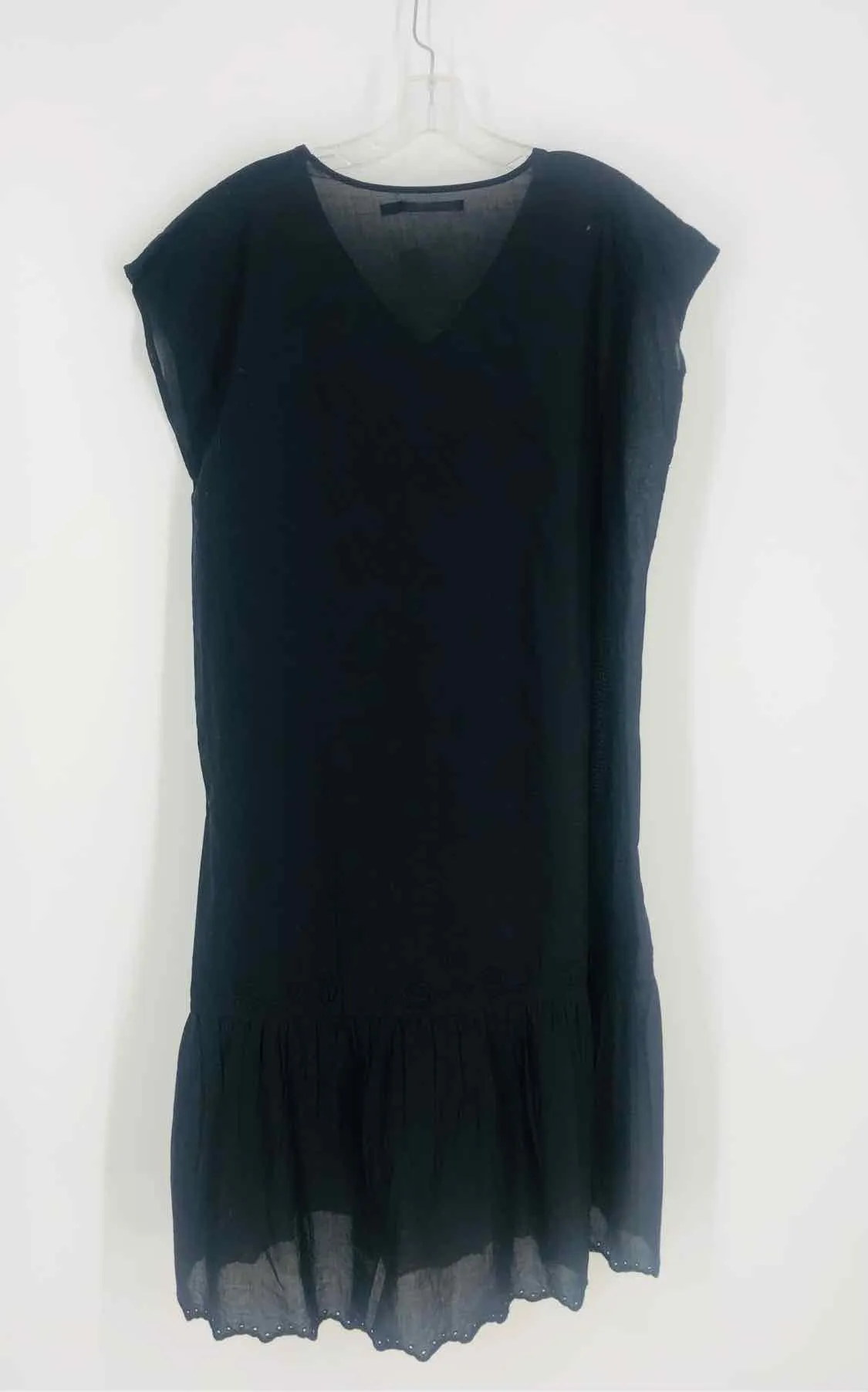 Gudrun Sjoden Size M Black Embroidered Scalloped Dresses Dress