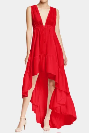 High Low Red Summer Dress