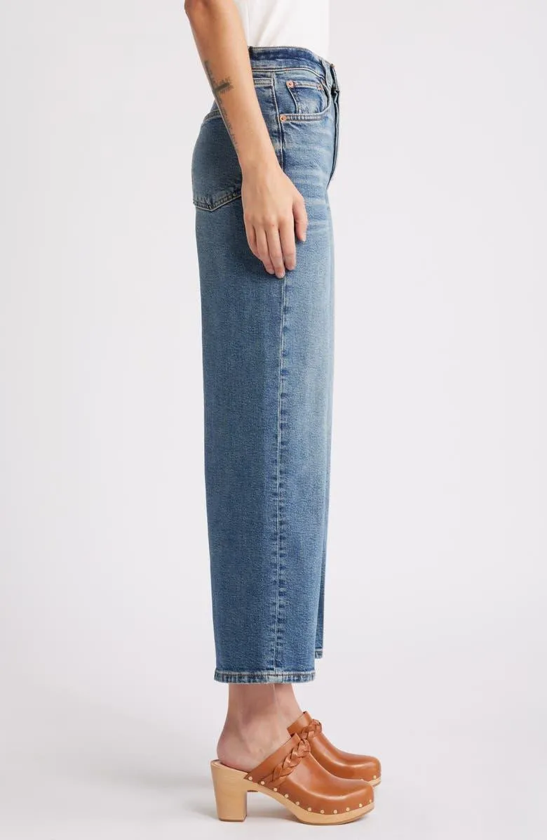 High Rise Wide Leg Crop Crafted Indigo