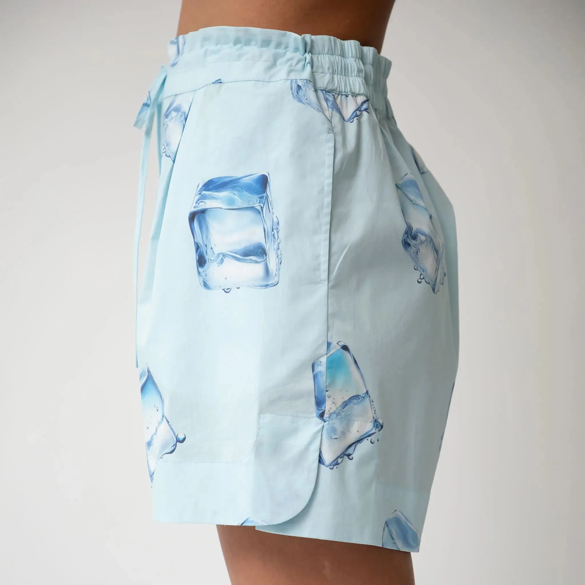 InStyle Cotton Poplin Shorts Ice Cubes