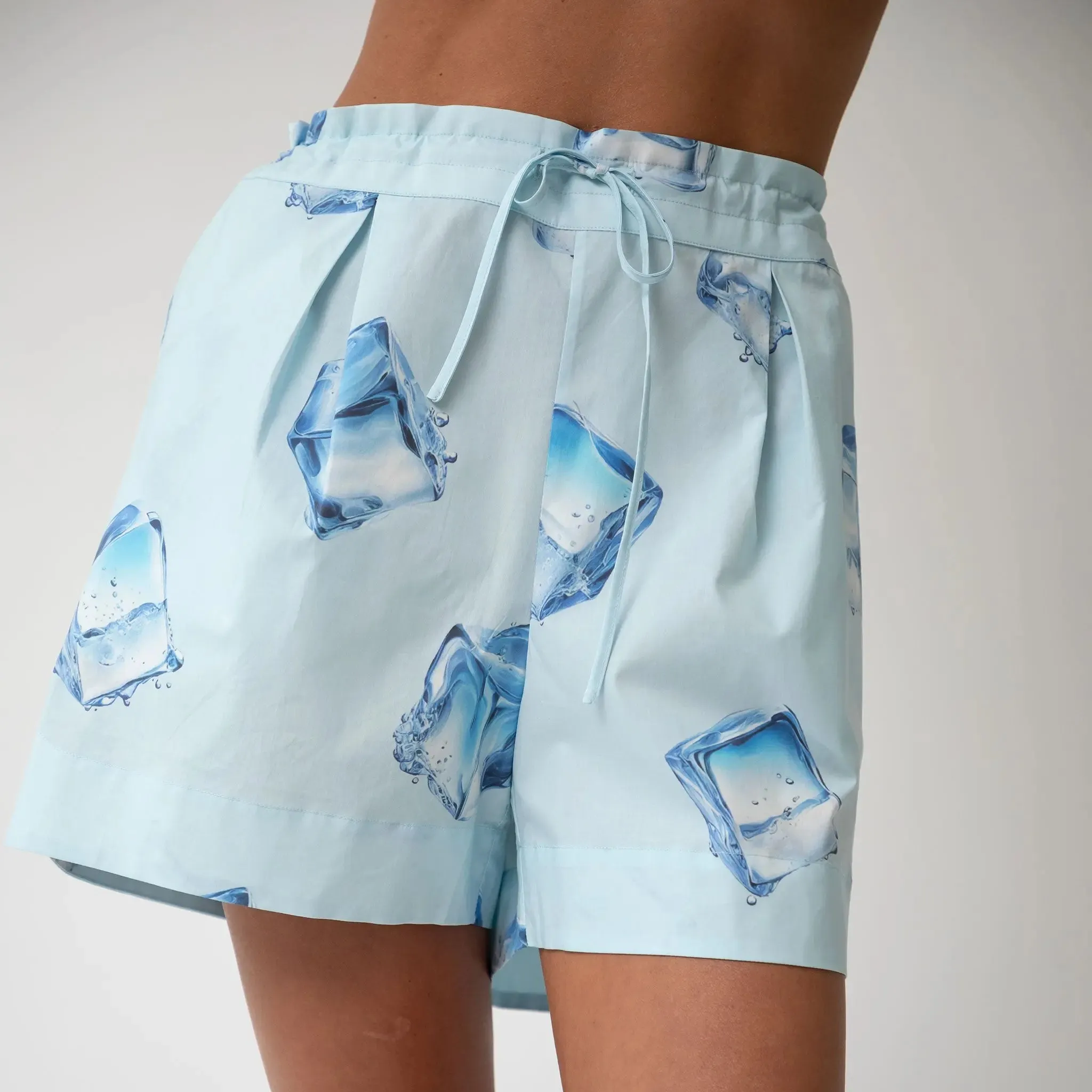 InStyle Cotton Poplin Shorts Ice Cubes