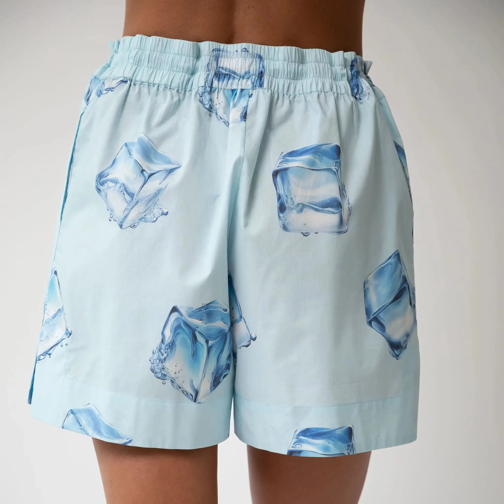 InStyle Cotton Poplin Shorts Ice Cubes