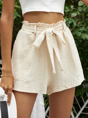 KittenAlarm - Paperbag Waist Knot Front Shorts