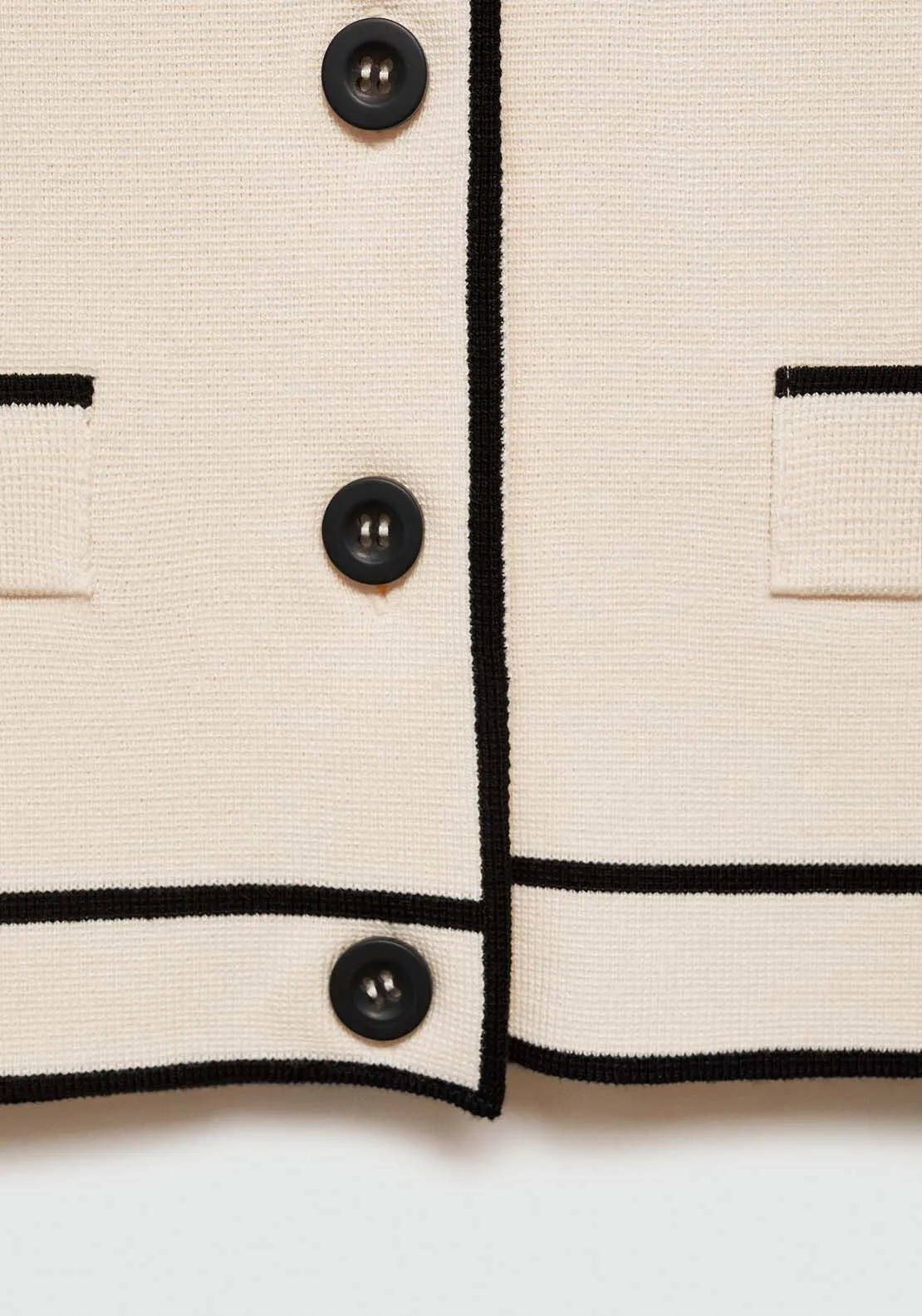 Knitted waistcoat with contrast piping - Light Beige