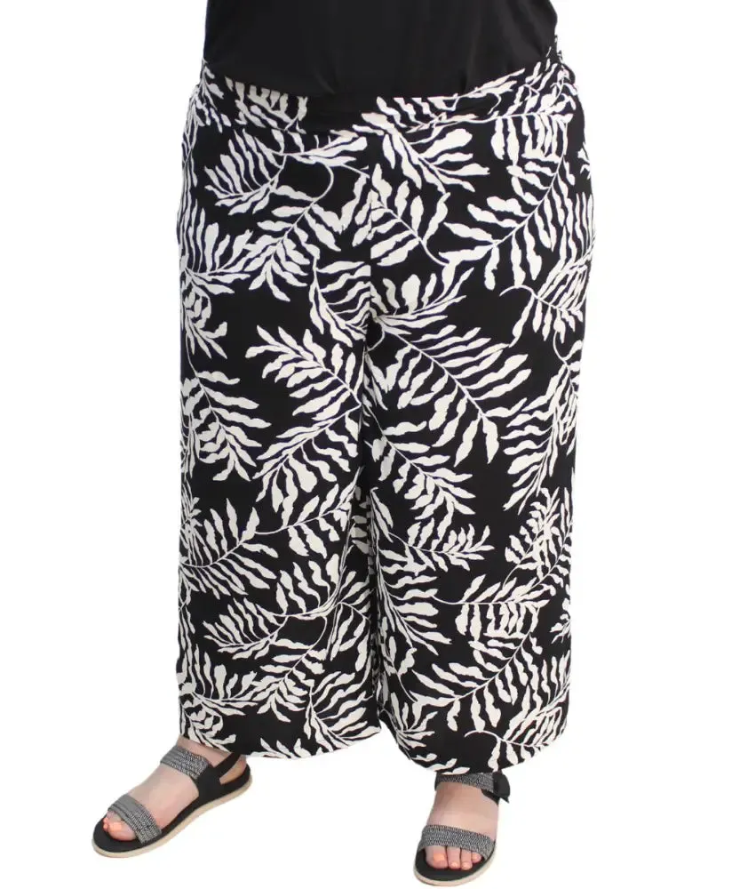 Ladies Printed Wide Leg Capri