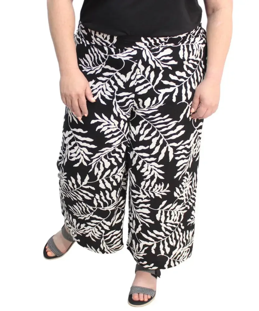 Ladies Printed Wide Leg Capri