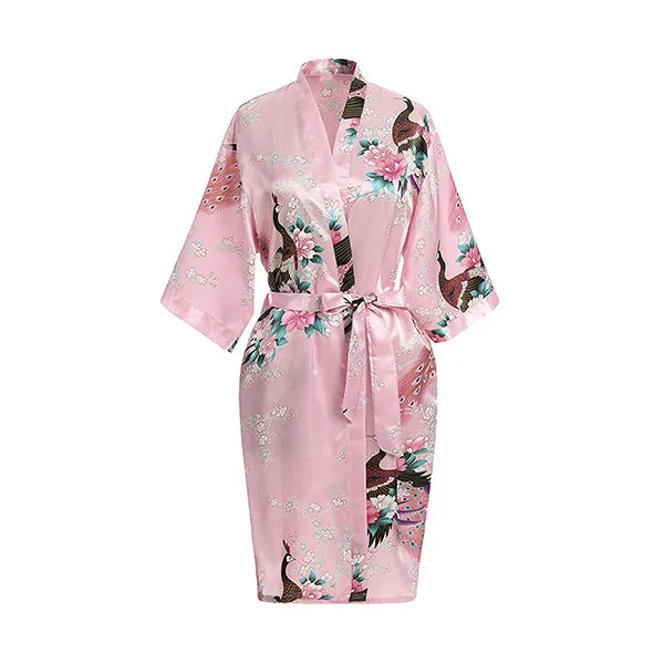 Light Pink Mommy and Me Robes, Floral, Satin Feel