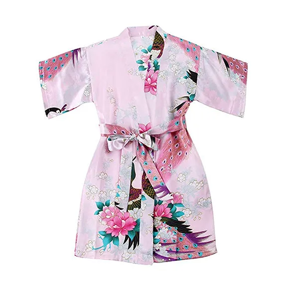 Light Pink Mommy and Me Robes, Floral, Satin Feel