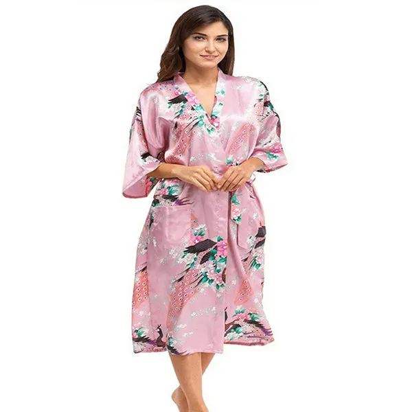 Light Pink Mommy and Me Robes, Floral, Satin Feel