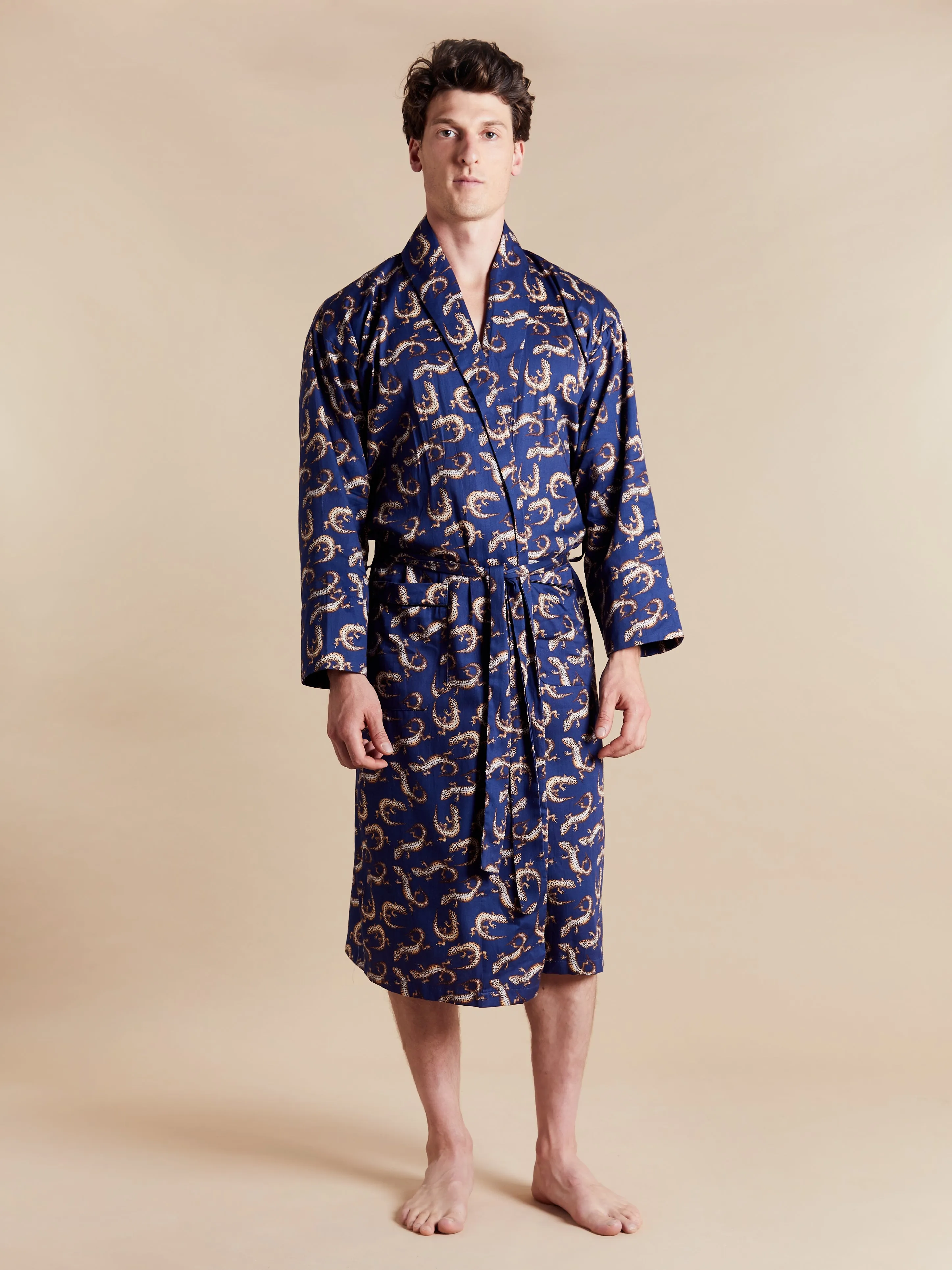 Lightweight Men's Robe - Gekko Navy