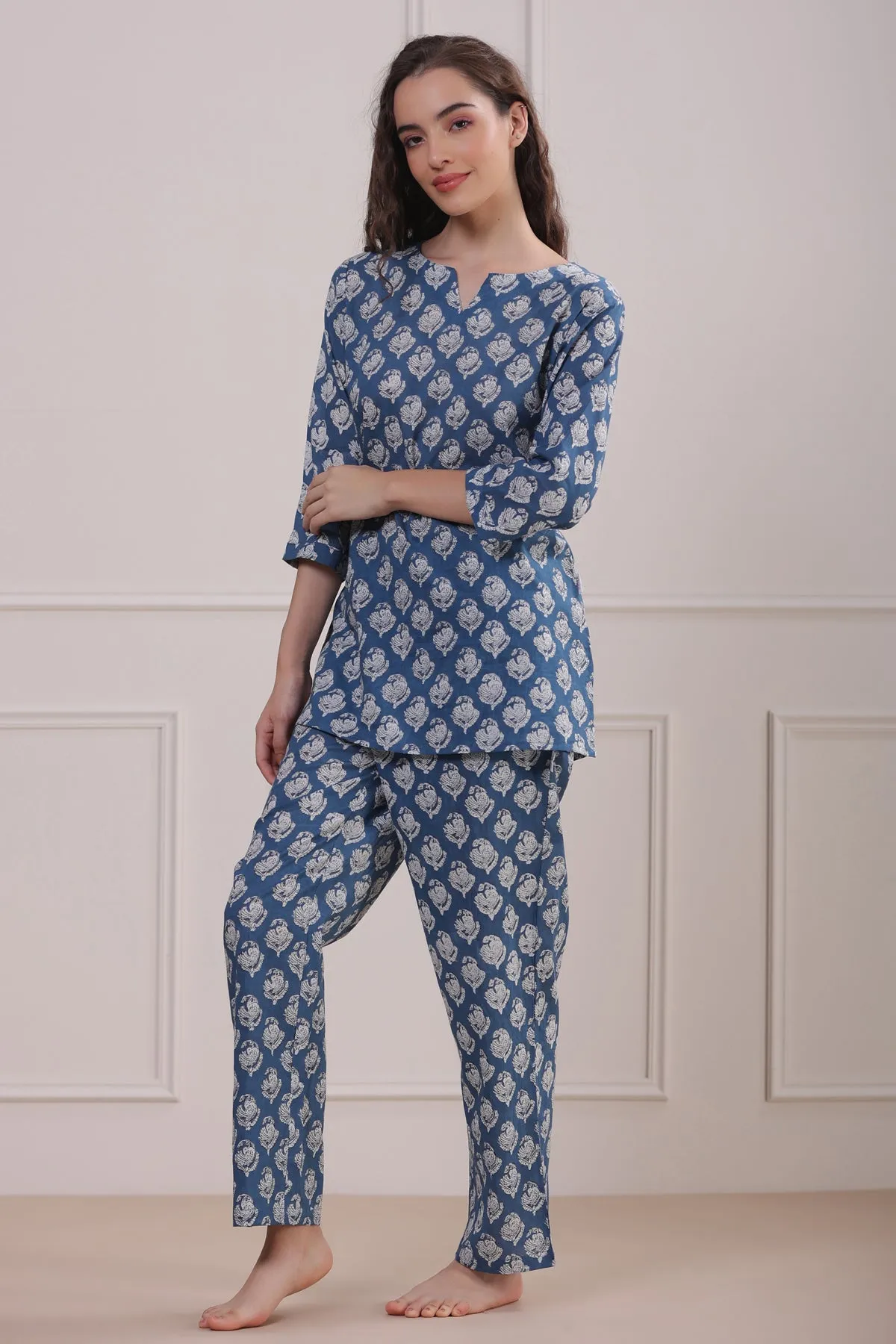 Lotus Blue Loungewear Top Set