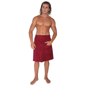 Mens Adjustable Velcro Closure on Waist Turkish Cotton Shower & Bath Wrap