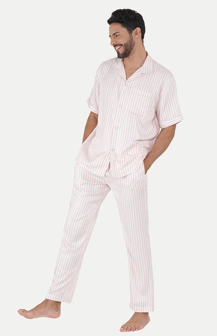 Mi Amour | Pink Striped Lounge Wear Set