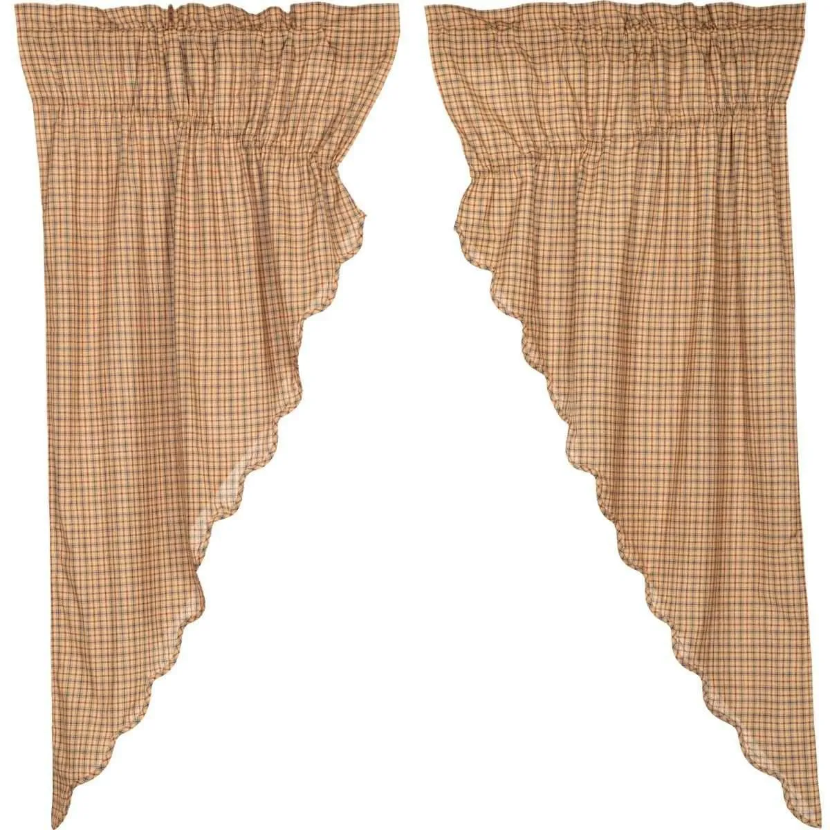 Millsboro Prairie Short Panel Curtain Curtain Scalloped Set of 2 63x36x18