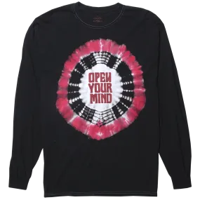 Open Your Mind tie-dye long sleeve graphic tee