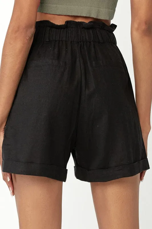 Paperbag Linen Shorts