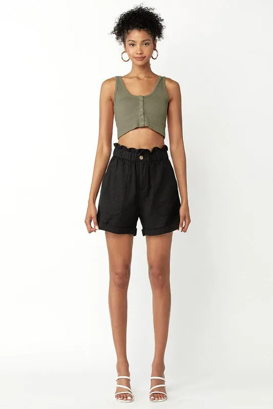 Paperbag Linen Shorts