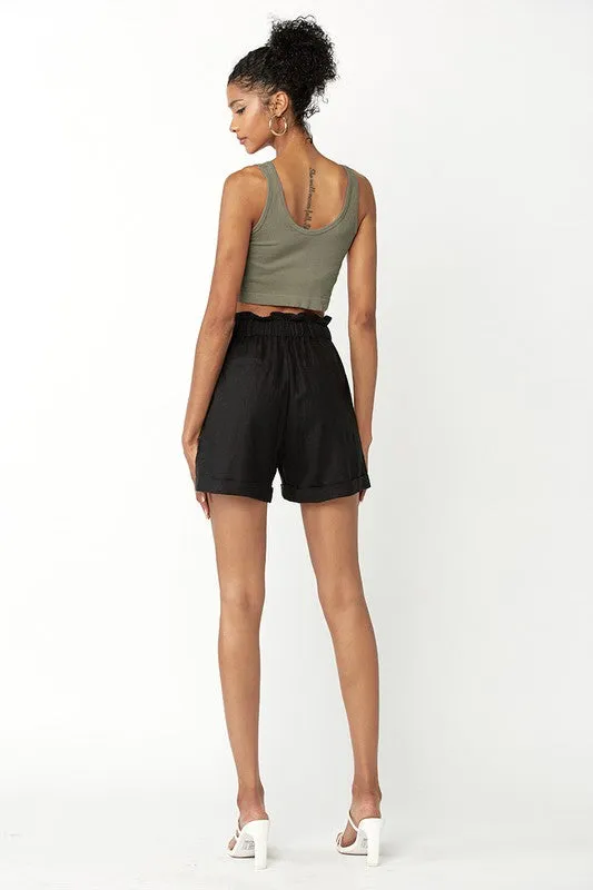 Paperbag Linen Shorts