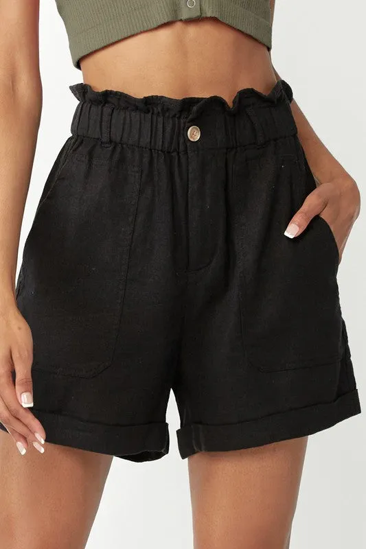 Paperbag Linen Shorts