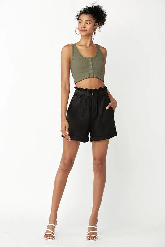 Paperbag Linen Shorts