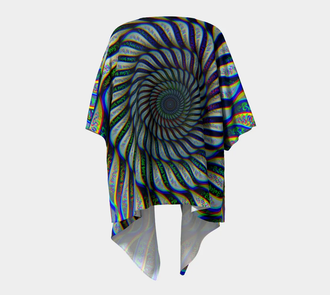 Phonetic Vortex Draped Kimono