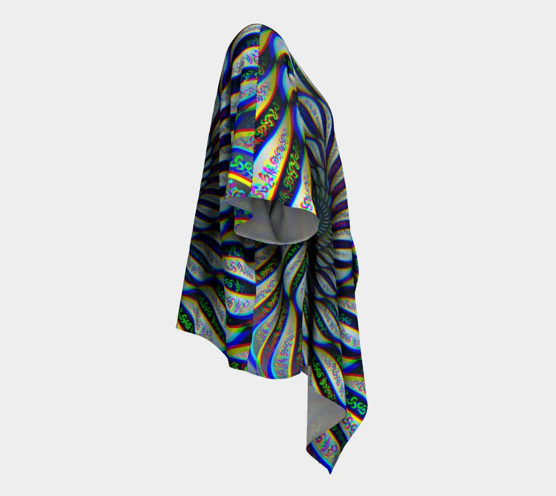 Phonetic Vortex Draped Kimono