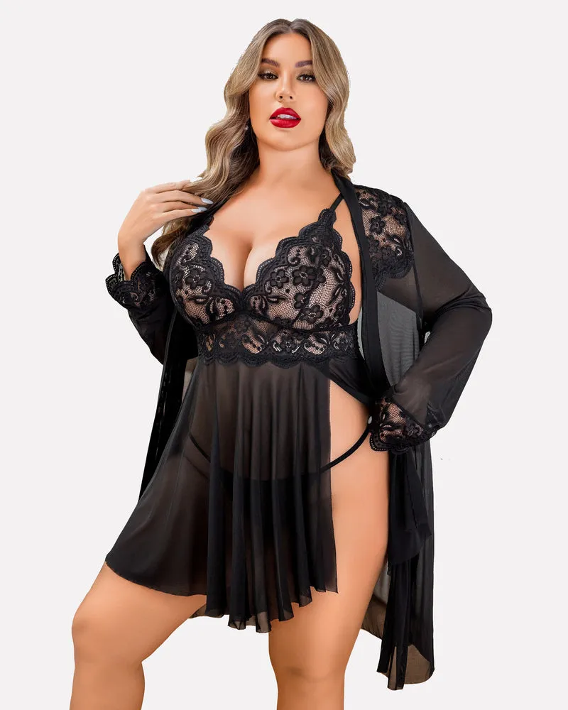 Plus Size Sleepwear Exotic Lace Lingerie Sets