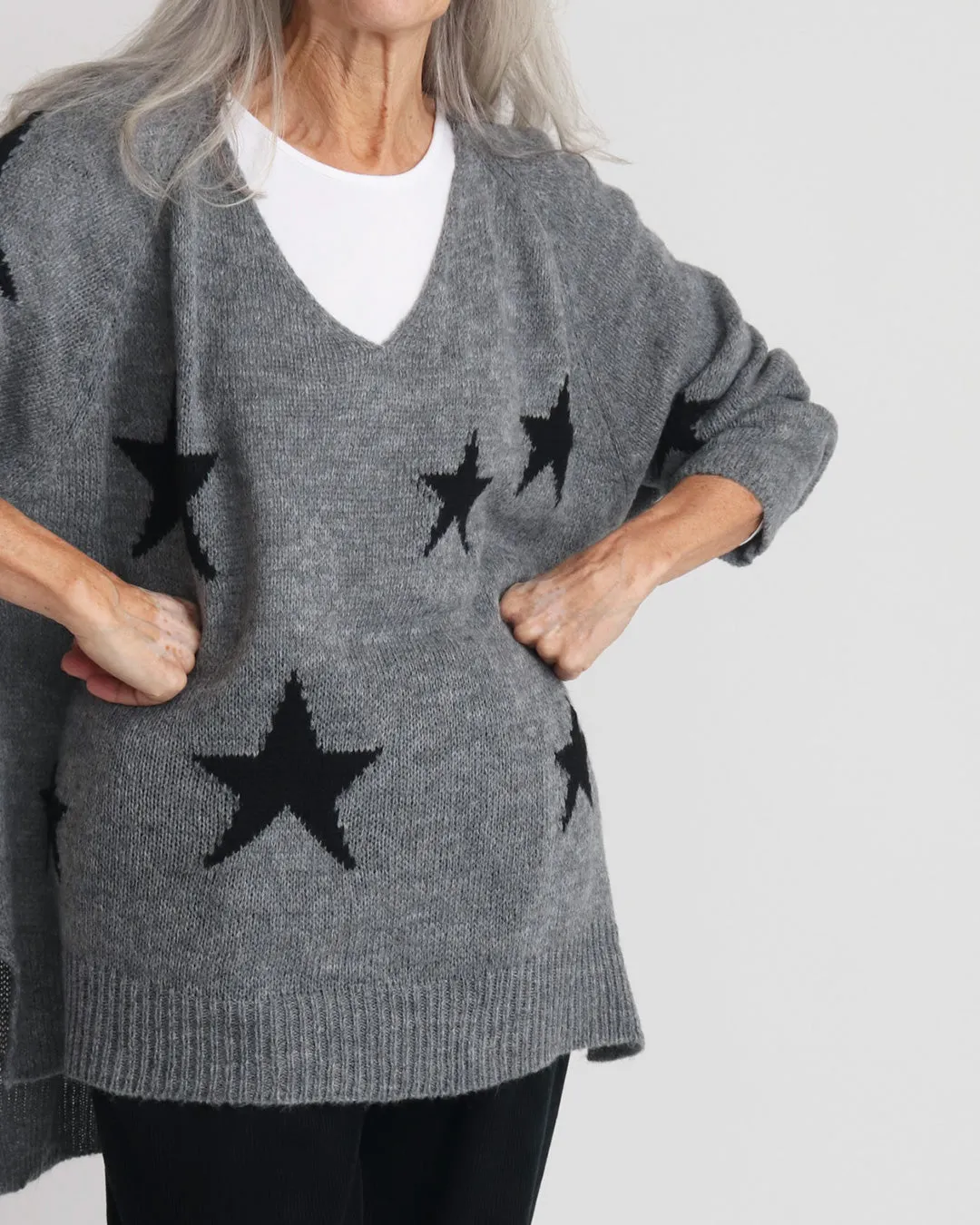 Polly Star Jumper - Grey