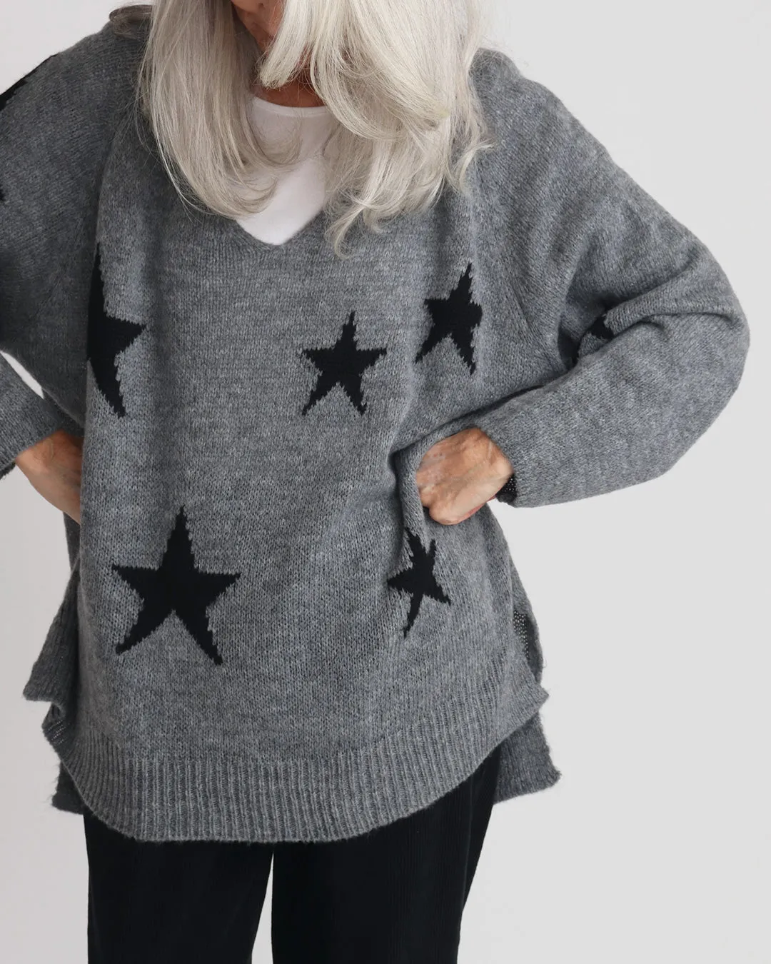 Polly Star Jumper - Grey