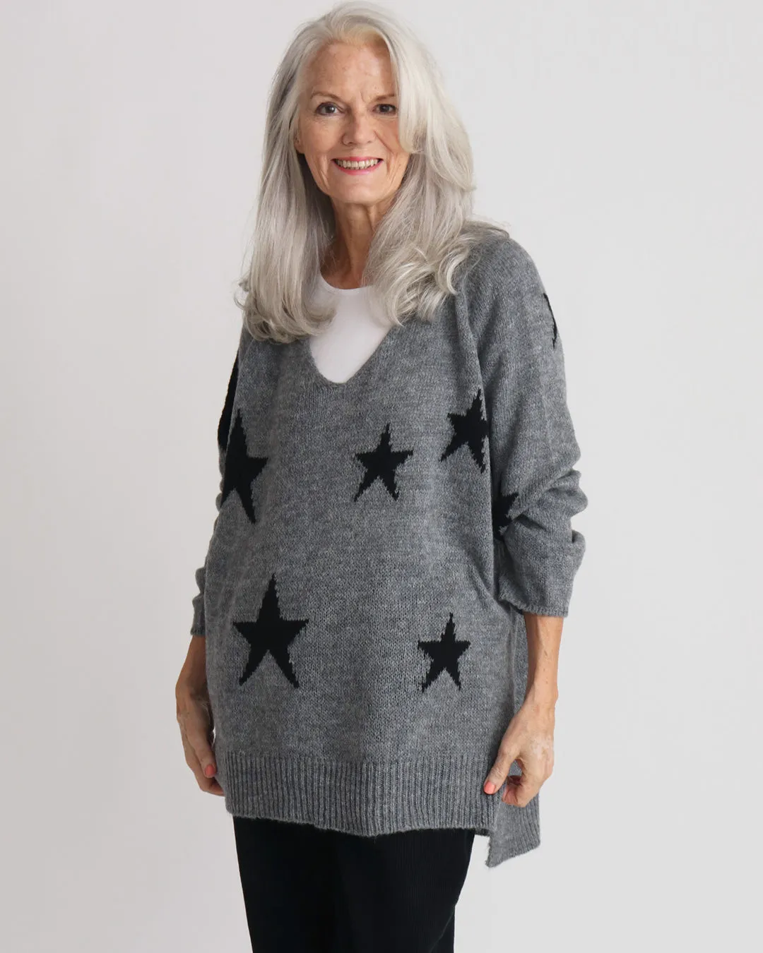 Polly Star Jumper - Grey