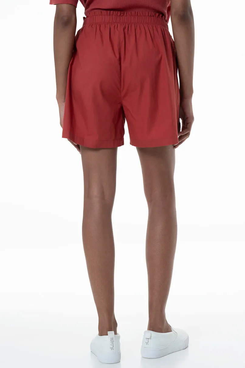 Poplin Pull On Shorts _ 153865 _ Red