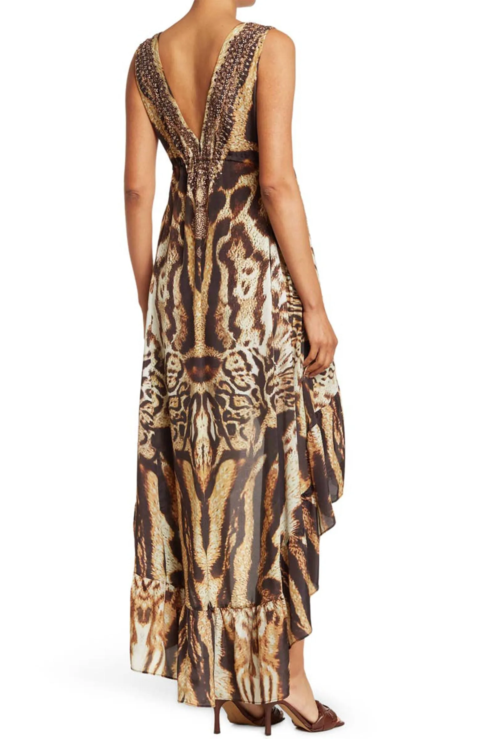 Printed Hi Low Maxi Dress